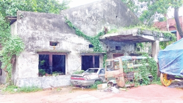 Historic cultural hall in munshiganj left in ruins