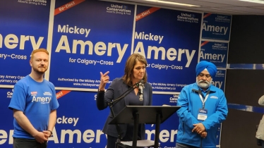 Campaigning in Canada’s Alberta provincial election