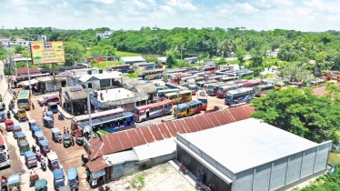Shariatpur bus terminal overcrowded