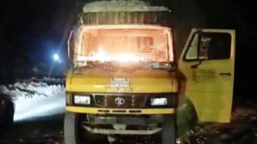 Covered van burnt in Sylhet