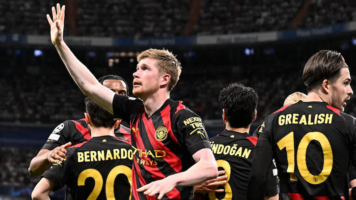 De Bruyne earns draw for Man City at Bernabeu