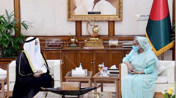 Kuwaiti envoy congratulates PM for Padma Bridge construction Kuwaiti envoy congratulates PM for Padma Bridge construction