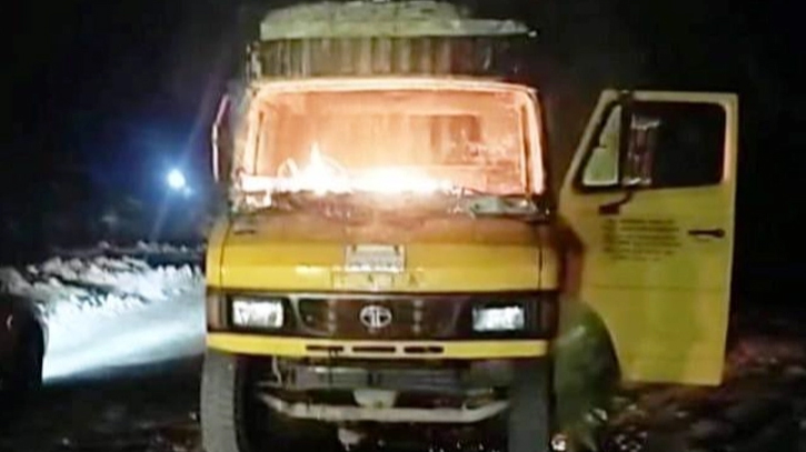 Covered van burnt in Sylhet