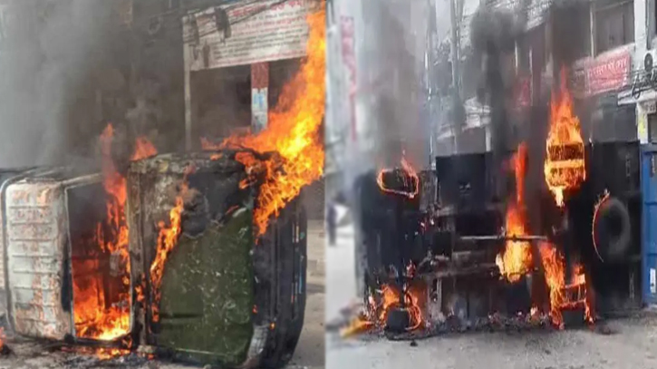 রাজধানীর মিরপুরে পুলিশ ও সেনাবাহিনীর গাড়িতে আগুন রাজধানীর মিরপুরে পুলিশ ও সেনাবাহিনীর গাড়িতে আগুন