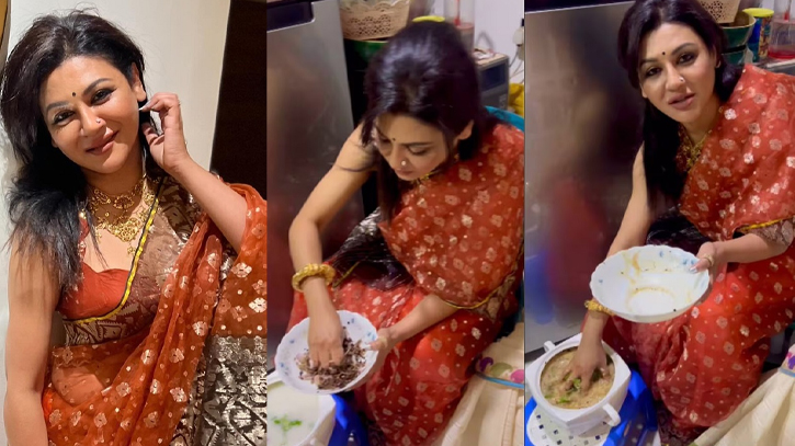 শাড়ি কোমরে গুঁজে নিজ হাতে পান্তা-ভর্তার আয়োজন করলেন জয়া শাড়ি কোমরে গুঁজে নিজ হাতে পান্তা-ভর্তার আয়োজন করলেন জয়া