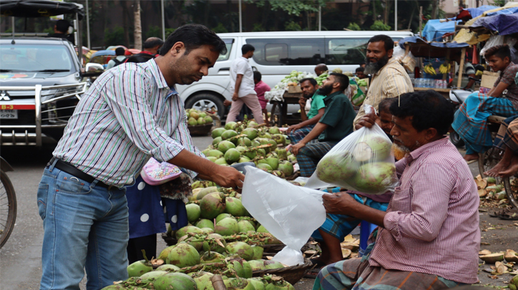 Quenching thirst with coconut water